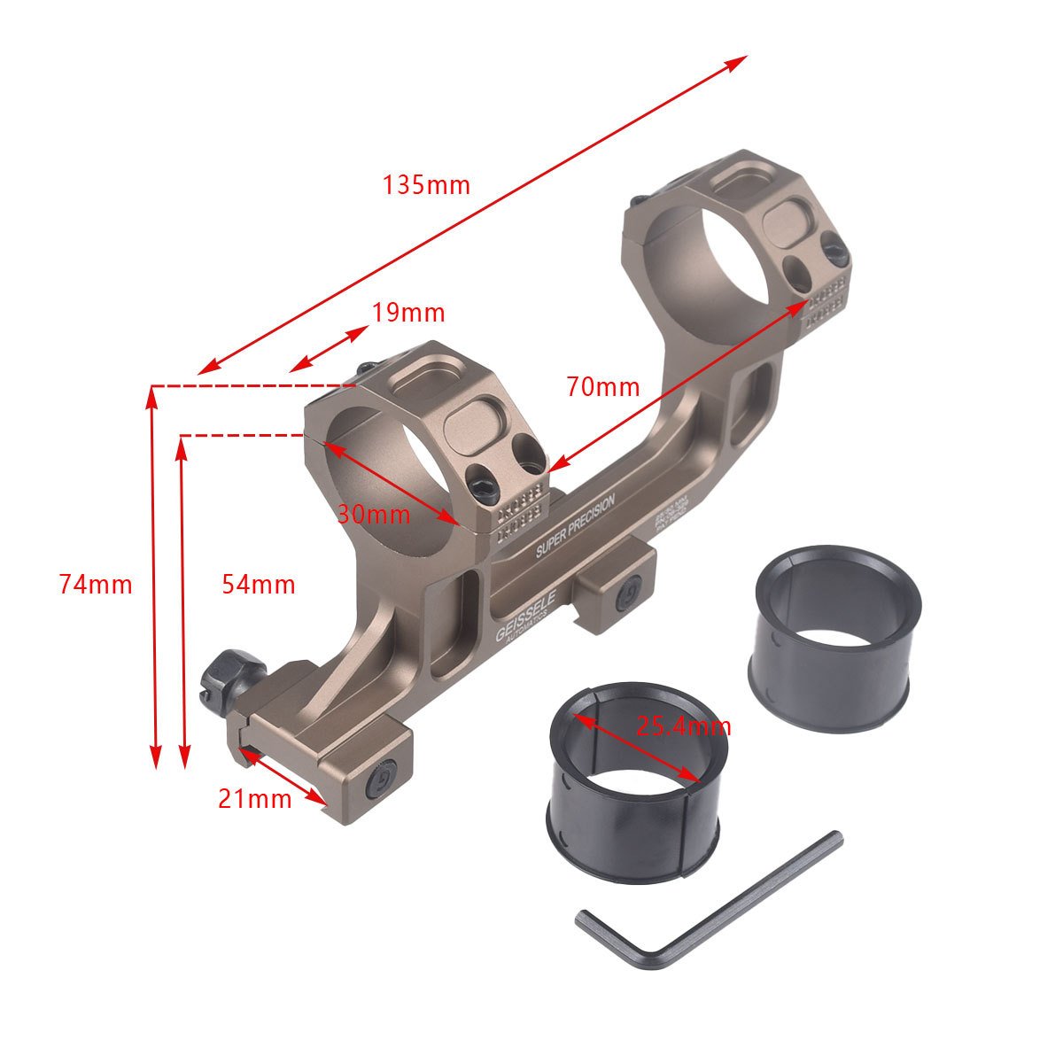 1.93 Inch Scope Mount Bridge Bracket, 3025.4mm Optic GE Mount, Engraved Long One-Piece Level Mount-9 1.93 Inch Scope Mount Bridge Bracket, 3025.4mm Optic GE Mount, Engraved Long One-Piece Level Mount