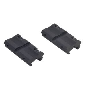 2 Pack 11mm to 20mm Dovetail to Picatinny Weaver Rail Adapter, Mini Aluminum Alloy Scope Mount Adaptor, Black Low Profile Converter Clip