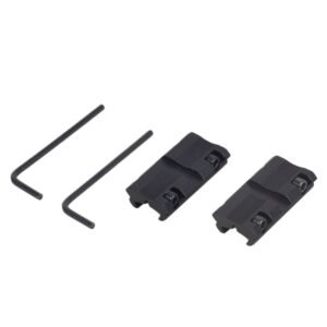 2 Pack 11mm to 20mm Dovetail to Picatinny Weaver Rail Adapter, Mini Aluminum Alloy Scope Mount Adaptor, Black Low Profile Converter Clip