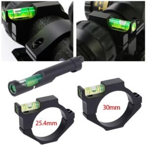 25.4mm 30mm Bubble Level Scope Ring, Aluminum Alloy Rifle Scope Tube Clamp Level Mount Holder