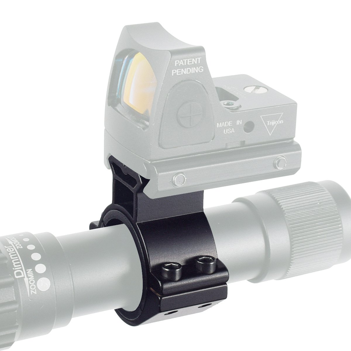 25.4mm 30mm Scope Mount Ring, Tube Clamp Bracket with Rail for Flashlight Laser Sight-10 25.4mm 30mm Scope Mount Ring, Tube Clamp Bracket with Rail for Flashlight Laser Sight