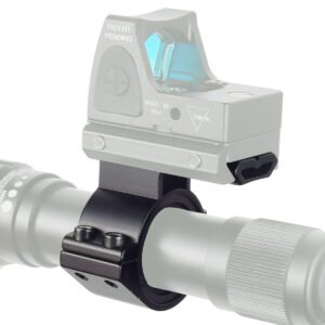 25.4mm 30mm Scope Mount Ring, Tube Clamp Bracket with Rail for Flashlight Laser Sight