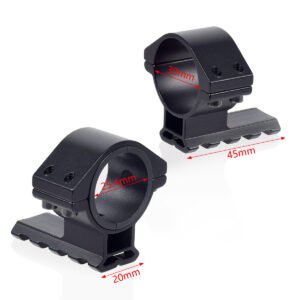 25.4mm 30mm Scope Mount Ring, Tube Clamp Bracket with Rail for Flashlight Laser Sight