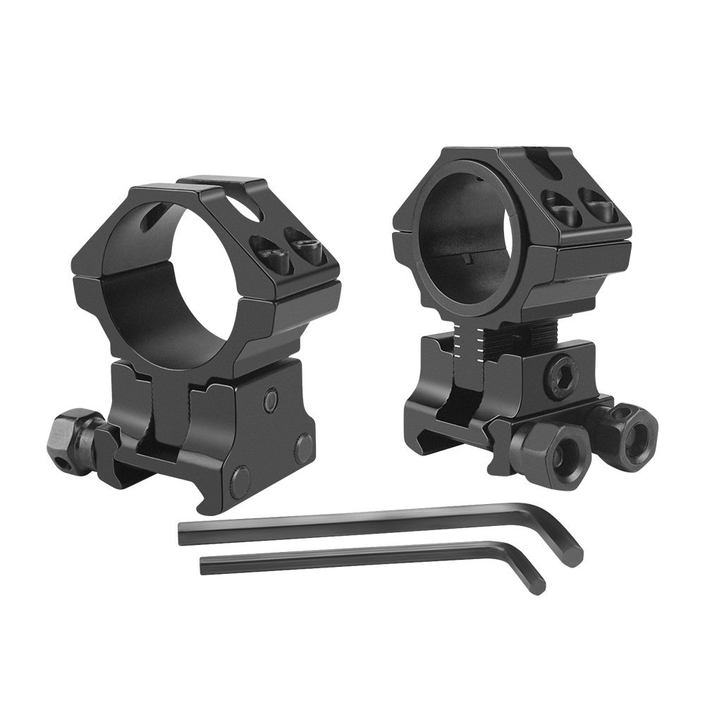 Pair of adjustable height scope rings with two hex keys Pair of adjustable height scope rings with two hex keys