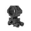Adjustable height scope ring in black aluminum on a 20 mm Picatinny rail clamp