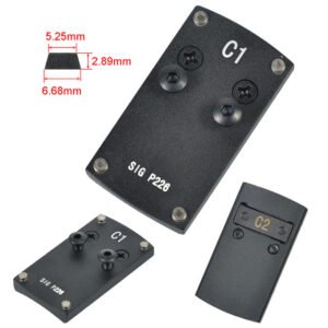 Dovetail red dot plate for SIG P226, C1 plate with C2 clamp and dovetail dimensions