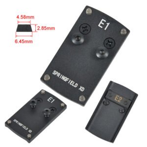 Dovetail red dot plate for Springfield XD, E1 plate with E2 clamp and dovetail dimensions
