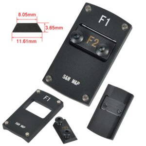 Dovetail red dot plate for S&W M&P, F1 plate with F2 clamp and dovetail dimensions