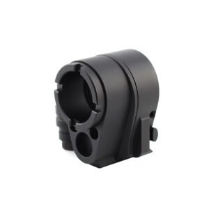 AR folding stock adapter receiver-side view with buffer tube bore