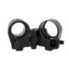 AR15 folding stock adapter Gen 3-M in black aluminum, front view with hinge