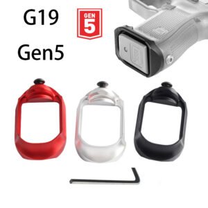 Glock 19 Gen 5 magazijnput in rood, zilver en zwart met inbussleutel