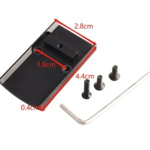 Glock RMR mount plate dimensions 44 x 28 mm with 18 mm hole spacing