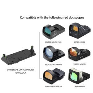 Universal optic mount for Glock with mounting screws, set screws and two hex keys