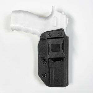Front view with demo pistol frame fitted