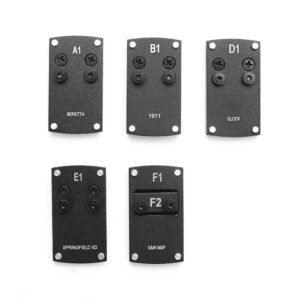 Pistol red dot mount plate versions for Beretta, 1911, Glock, Springfield XD and S&W M&P