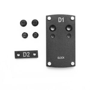 Pistol red dot mount plate D1 for Glock with dovetail bar and screws