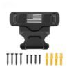 Pistol trigger guard wall mount in black with mounting screws and wall anchors