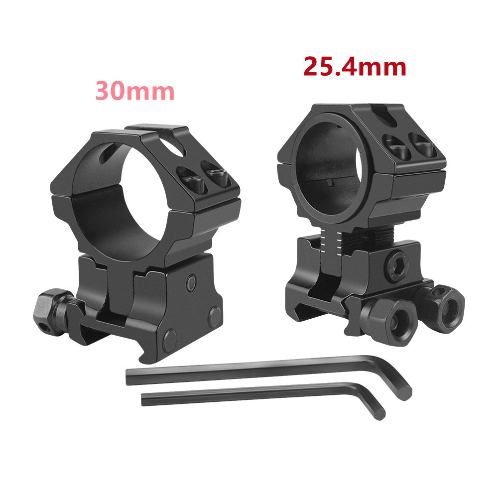 Scope rings in 30 mm and 25.4 mm sizes with hex keys Scope rings in 30 mm and 25.4 mm sizes with hex keys