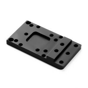 Universal Glock red dot adapter plate, black carbon steel multi-hole plate